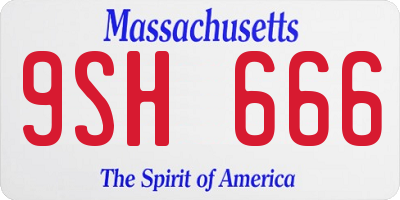 MA license plate 9SH666