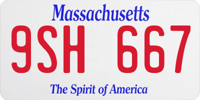MA license plate 9SH667