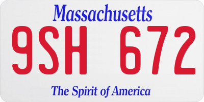 MA license plate 9SH672