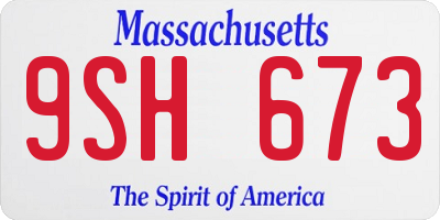 MA license plate 9SH673