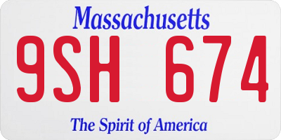 MA license plate 9SH674