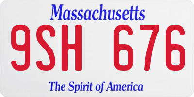 MA license plate 9SH676