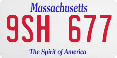 MA license plate 9SH677