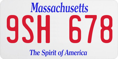 MA license plate 9SH678