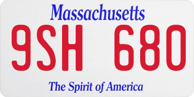 MA license plate 9SH680