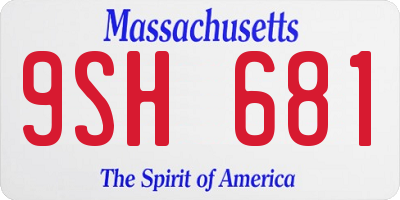 MA license plate 9SH681