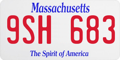 MA license plate 9SH683