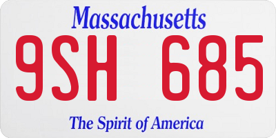 MA license plate 9SH685