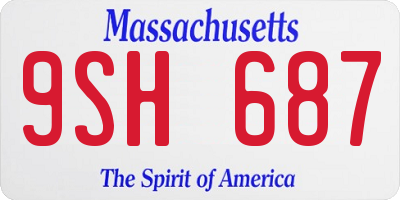 MA license plate 9SH687