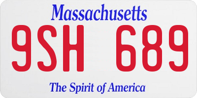 MA license plate 9SH689