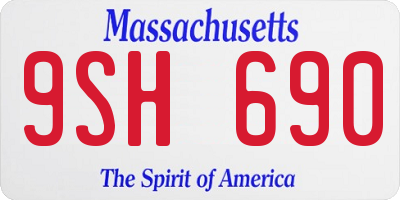 MA license plate 9SH690