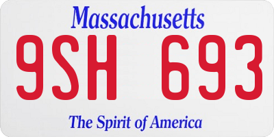 MA license plate 9SH693