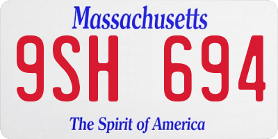 MA license plate 9SH694