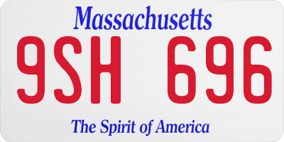 MA license plate 9SH696