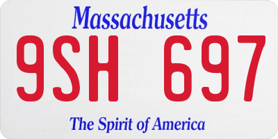 MA license plate 9SH697
