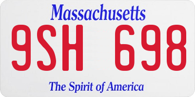 MA license plate 9SH698