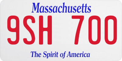 MA license plate 9SH700