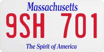 MA license plate 9SH701