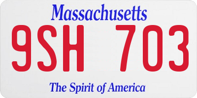 MA license plate 9SH703