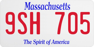 MA license plate 9SH705
