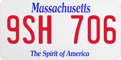 MA license plate 9SH706