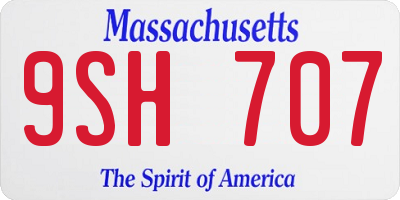 MA license plate 9SH707