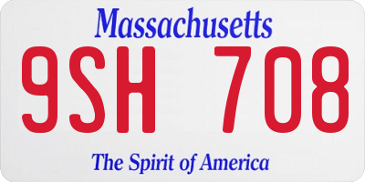 MA license plate 9SH708