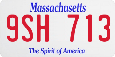 MA license plate 9SH713