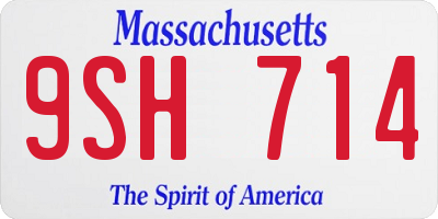 MA license plate 9SH714