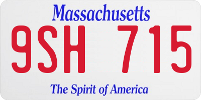 MA license plate 9SH715