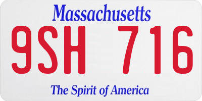 MA license plate 9SH716