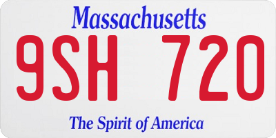 MA license plate 9SH720