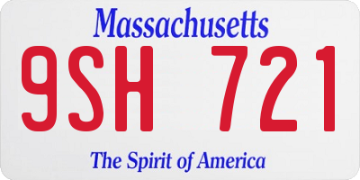 MA license plate 9SH721