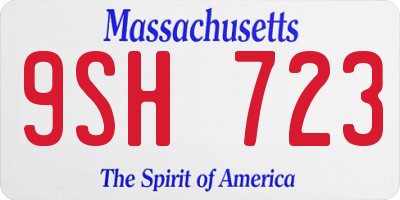 MA license plate 9SH723