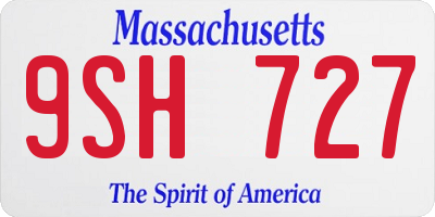 MA license plate 9SH727