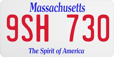 MA license plate 9SH730