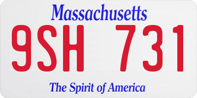 MA license plate 9SH731