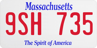 MA license plate 9SH735