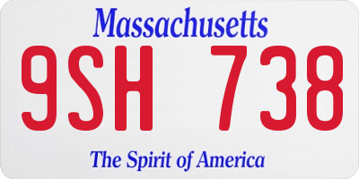 MA license plate 9SH738