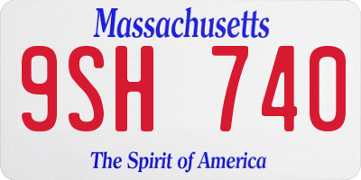 MA license plate 9SH740