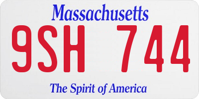 MA license plate 9SH744