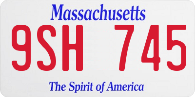 MA license plate 9SH745