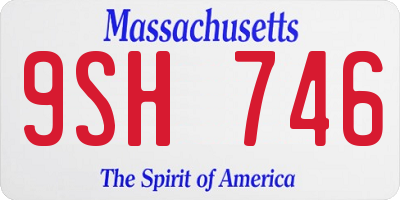 MA license plate 9SH746