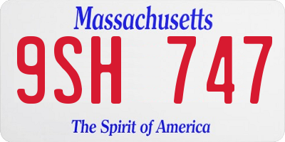 MA license plate 9SH747