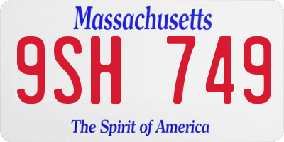 MA license plate 9SH749