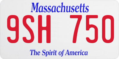 MA license plate 9SH750