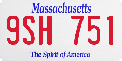 MA license plate 9SH751
