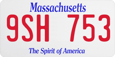 MA license plate 9SH753