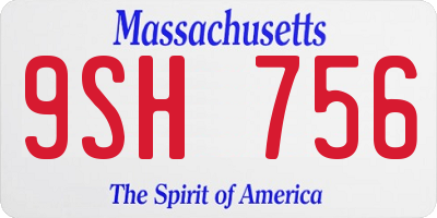 MA license plate 9SH756