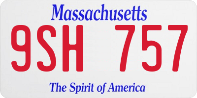 MA license plate 9SH757